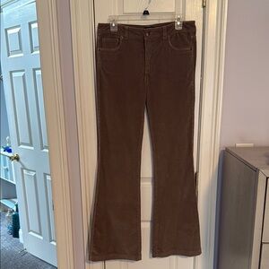 Brown Flared Corduroy Pants